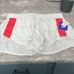 Joy Lab Women's White and Red Athletic Shorts